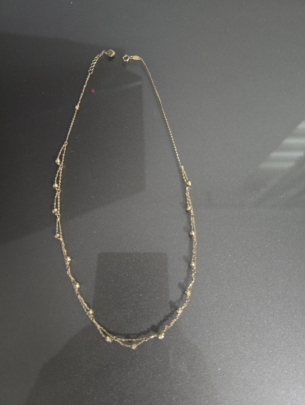 14 K Gold Teardrop Beaded Chain Necklace - Women's Jewelry - Picture 13 of 14